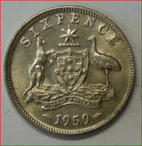 Australie 6 pence 1959 KM58